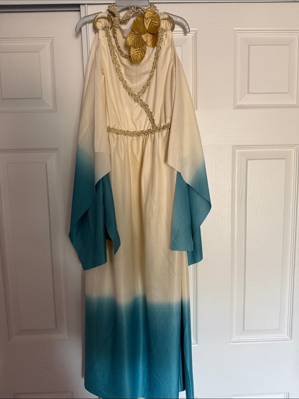 Cream & Teal Ombre Goddess Dress
